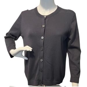 (002) Ann Taylor Loft Navy Blue Sweater Cardigan Button down